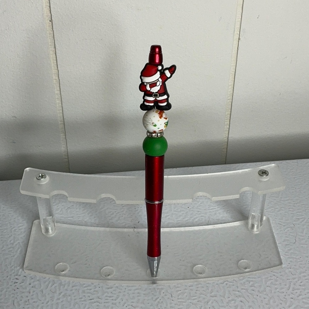 Festive Santa Pen with Red and Green Accents